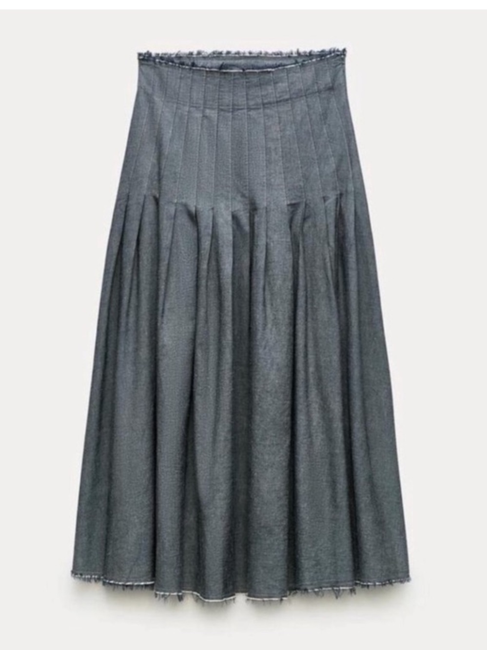 Zara Charcoal Pleated Maxi Skirt